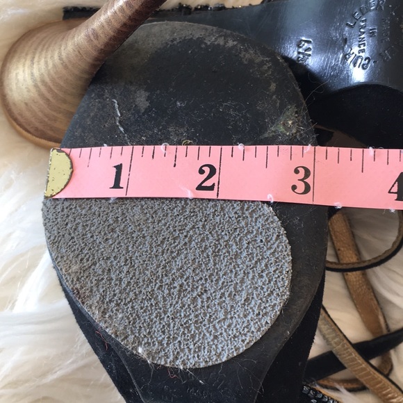 Stephane Kelian Paris Black Suede Beaded Heels/Sandals - Picture 9 of 16